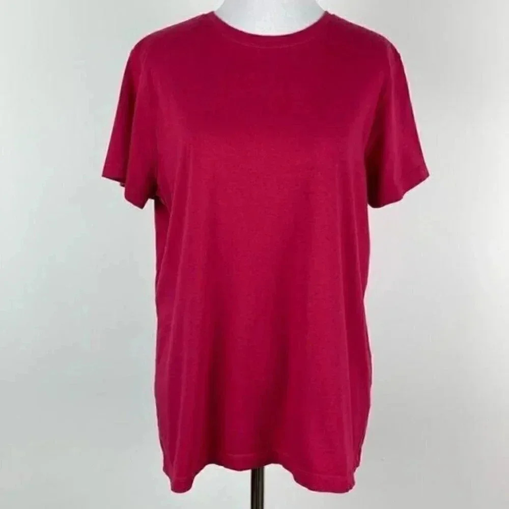 L.L. Bean Womens Top Size L Red Short Sleeve Tee